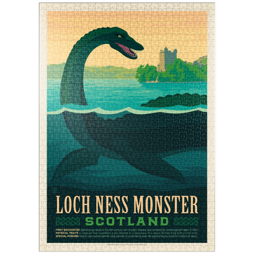 Darstellung des Puzzle Motivs puzzleplate Mythical Creatures: Loch Ness Monster, Vintage Poster 1000 Puzzle