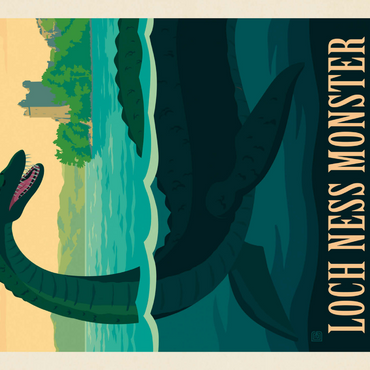 Darstellung des Puzzle Motivs Mythical Creatures: Loch Ness Monster, Vintage Poster 1000 Puzzle 3D Modell