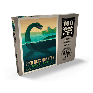 Darstellung des Puzzle Motivs Mythical Creatures: Loch Ness Monster, Vintage Poster 100 Puzzle Schachtel Ansicht2