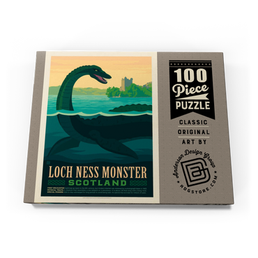 Darstellung des Puzzle Motivs Mythical Creatures: Loch Ness Monster, Vintage Poster 100 Puzzle Schachtel Ansicht3