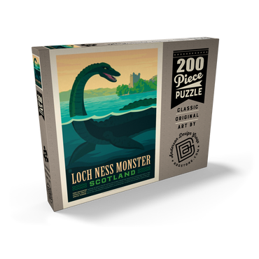 Darstellung des Puzzle Motivs Mythical Creatures: Loch Ness Monster, Vintage Poster 200 Puzzle Schachtel Ansicht2
