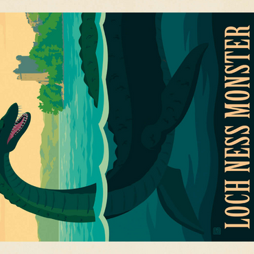 Darstellung des Puzzle Motivs Mythical Creatures: Loch Ness Monster, Vintage Poster 500 Puzzle 3D Modell