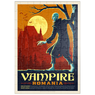 Darstellung des Puzzle Motivs puzzleplate Mythical Creatures: Vampire (Romania), Vintage Poster 100 Puzzle
