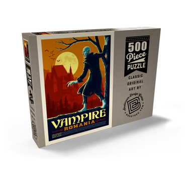 Darstellung des Puzzle Motivs Mythical Creatures: Vampire (Romania), Vintage Poster 500 Puzzle Schachtel Ansicht2