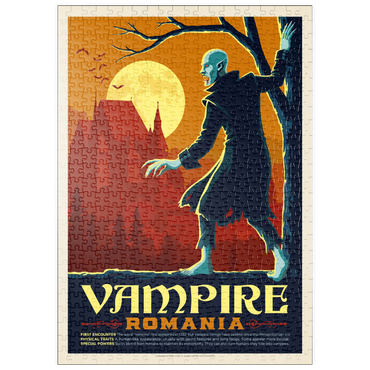 Darstellung des Puzzle Motivs puzzleplate Mythical Creatures: Vampire (Romania), Vintage Poster 500 Puzzle
