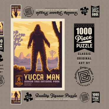 Darstellung des Puzzle Motivs Legends Of The National Parks: Joshua Tree's Yucca Man, Vintage Poster 1000 Puzzle Schachtel 3D Modell