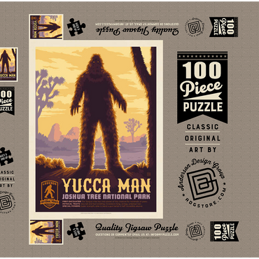Darstellung des Puzzle Motivs Legends Of The National Parks: Joshua Tree's Yucca Man, Vintage Poster 100 Puzzle Schachtel 3D Modell