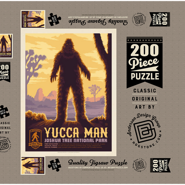 Darstellung des Puzzle Motivs Legends Of The National Parks: Joshua Tree's Yucca Man, Vintage Poster 200 Puzzle Schachtel 3D Modell