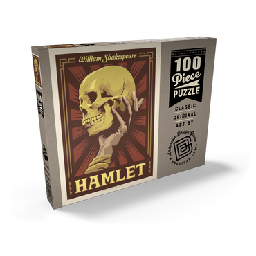 Darstellung des Puzzle Motivs Hamlet: William Shakespeare, Vintage Poster 100 Puzzle Schachtel Ansicht2