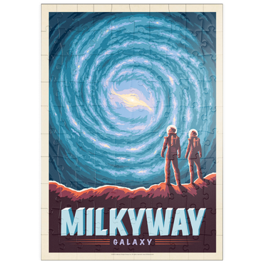 Darstellung des Puzzle Motivs puzzleplate Milky Way Galaxy, Vintage Poster 100 Puzzle