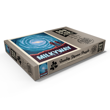 Darstellung des Puzzle Motivs Milky Way Galaxy, Vintage Poster 500 Puzzle Schachtel Ansicht1