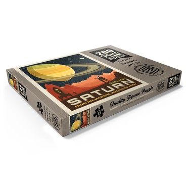 Darstellung des Puzzle Motivs Saturn: From The Valleys Of Titan, Vintage Poster 200 Puzzle Schachtel Ansicht1