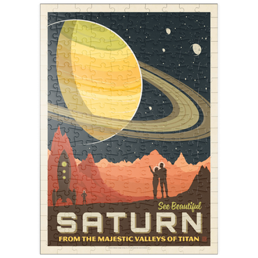 Darstellung des Puzzle Motivs puzzleplate Saturn: From The Valleys Of Titan, Vintage Poster 200 Puzzle