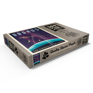 Darstellung des Puzzle Motivs Uranus: The Sideways Planet, Vintage Poster 500 Puzzle Schachtel Ansicht1