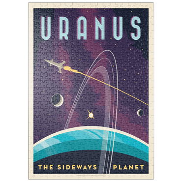 Darstellung des Puzzle Motivs puzzleplate Uranus: The Sideways Planet, Vintage Poster 500 Puzzle