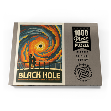 Darstellung des Puzzle Motivs Black Hole: An Irresistible Attraction, Vintage Poster 1000 Puzzle Schachtel Ansicht3