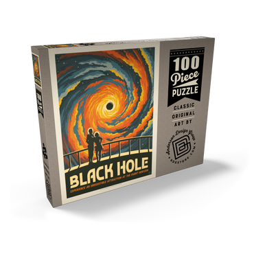 Darstellung des Puzzle Motivs Black Hole: An Irresistible Attraction, Vintage Poster 100 Puzzle Schachtel Ansicht2