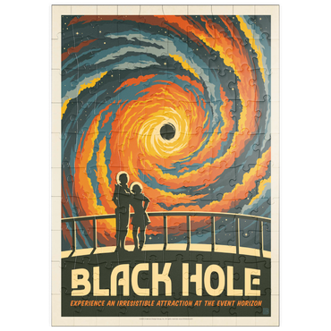Darstellung des Puzzle Motivs puzzleplate Black Hole: An Irresistible Attraction, Vintage Poster 100 Puzzle