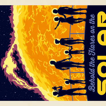 Darstellung des Puzzle Motivs Solar Flare, Vintage Poster 200 Puzzle 3D Modell