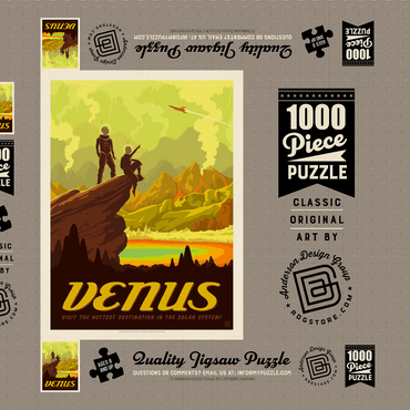 Darstellung des Puzzle Motivs Venus: Hot Springs, Vintage Poster 1000 Puzzle Schachtel 3D Modell