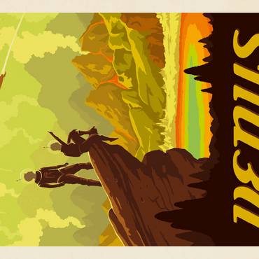 Darstellung des Puzzle Motivs Venus: Hot Springs, Vintage Poster 100 Puzzle 3D Modell