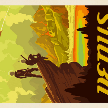 Darstellung des Puzzle Motivs Venus: Hot Springs, Vintage Poster 200 Puzzle 3D Modell