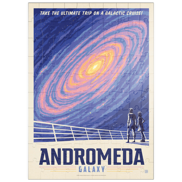 Darstellung des Puzzle Motivs puzzleplate Andromeda Galaxy Tour, Vintage Poster 100 Puzzle