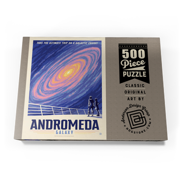 Darstellung des Puzzle Motivs Andromeda Galaxy Tour, Vintage Poster 500 Puzzle Schachtel Ansicht3
