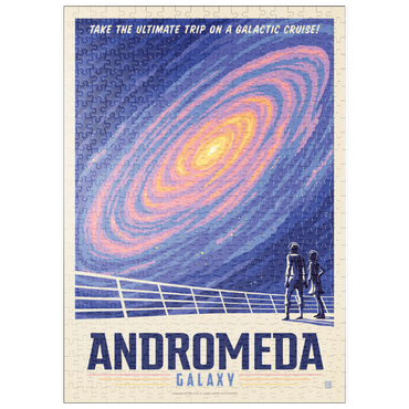 Darstellung des Puzzle Motivs puzzleplate Andromeda Galaxy Tour, Vintage Poster 500 Puzzle