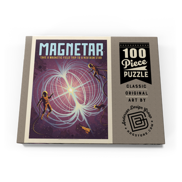 Darstellung des Puzzle Motivs Magnetar: Neutron Star, Vintage Poster 100 Puzzle Schachtel Ansicht3