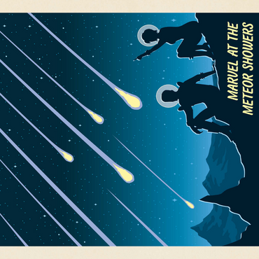 Darstellung des Puzzle Motivs Pluto: Meteor Showers, Vintage Poster 1000 Puzzle 3D Modell