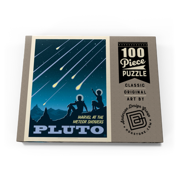 Darstellung des Puzzle Motivs Pluto: Meteor Showers, Vintage Poster 100 Puzzle Schachtel Ansicht3