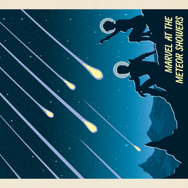 Darstellung des Puzzle Motivs Pluto: Meteor Showers, Vintage Poster 100 Puzzle 3D Modell