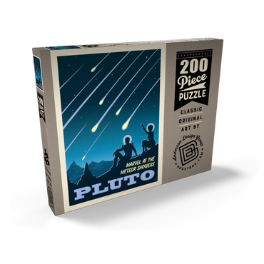 Darstellung des Puzzle Motivs Pluto: Meteor Showers, Vintage Poster 200 Puzzle Schachtel Ansicht2