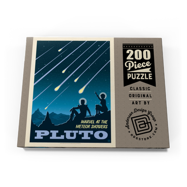 Darstellung des Puzzle Motivs Pluto: Meteor Showers, Vintage Poster 200 Puzzle Schachtel Ansicht3