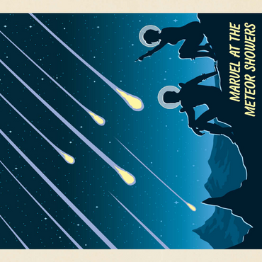 Darstellung des Puzzle Motivs Pluto: Meteor Showers, Vintage Poster 200 Puzzle 3D Modell