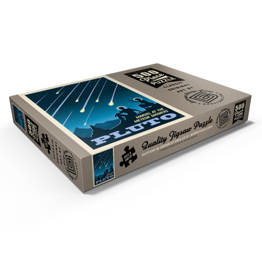 Darstellung des Puzzle Motivs Pluto: Meteor Showers, Vintage Poster 500 Puzzle Schachtel Ansicht1