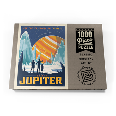 Darstellung des Puzzle Motivs Jupiter: Ice Spires Of Callisto, Vintage Poster 1000 Puzzle Schachtel Ansicht3