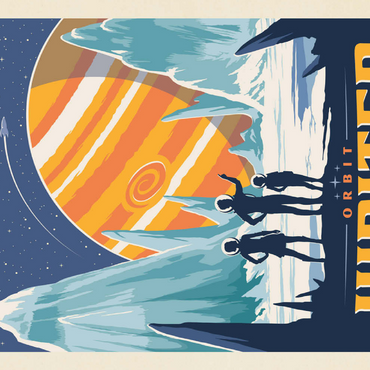 Darstellung des Puzzle Motivs Jupiter: Ice Spires Of Callisto, Vintage Poster 200 Puzzle 3D Modell