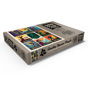 Darstellung des Puzzle Motivs Legends Of The National Parks: Multi-Image Print - Edition 1, Vintage Poster 500 Puzzle Schachtel Ansicht1