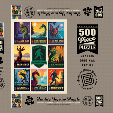 Darstellung des Puzzle Motivs Legends Of The National Parks: Multi-Image Print - Edition 1, Vintage Poster 500 Puzzle Schachtel 3D Modell