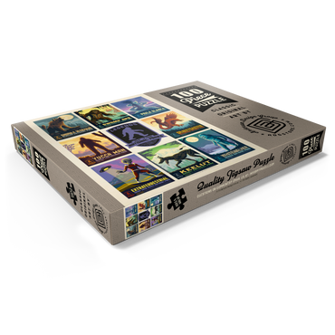 Darstellung des Puzzle Motivs Legends Of The National Parks: Multi-Image Print - Edition 2, Vintage Poster 100 Puzzle Schachtel Ansicht1