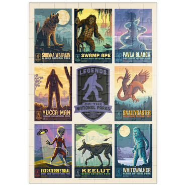 Darstellung des Puzzle Motivs puzzleplate Legends Of The National Parks: Multi-Image Print - Edition 2, Vintage Poster 100 Puzzle