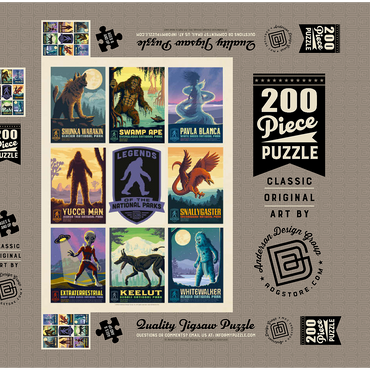 Darstellung des Puzzle Motivs Legends Of The National Parks: Multi-Image Print - Edition 2, Vintage Poster 200 Puzzle Schachtel 3D Modell
