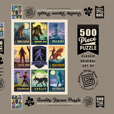 Darstellung des Puzzle Motivs Legends Of The National Parks: Multi-Image Print - Edition 2, Vintage Poster 500 Puzzle Schachtel 3D Modell