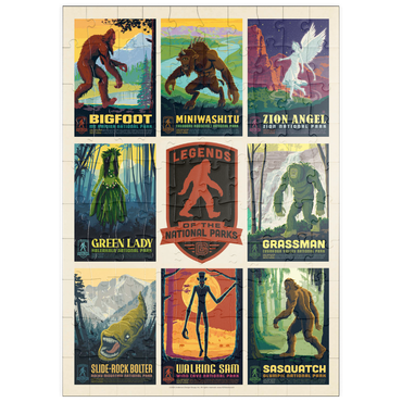 Darstellung des Puzzle Motivs puzzleplate Legends Of The National Parks: Multi-Image Print - Edition 3, Vintage Poster 100 Puzzle