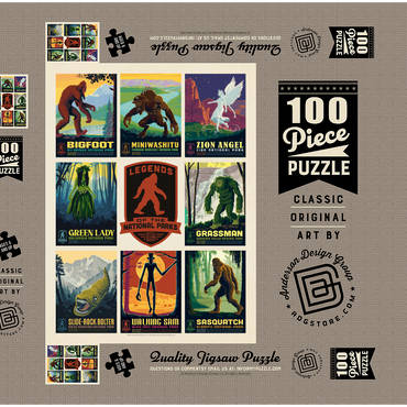 Darstellung des Puzzle Motivs Legends Of The National Parks: Multi-Image Print - Edition 3, Vintage Poster 100 Puzzle Schachtel 3D Modell