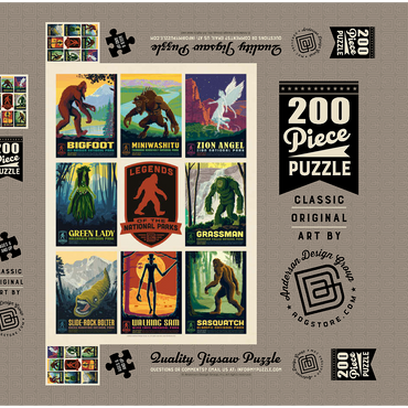 Darstellung des Puzzle Motivs Legends Of The National Parks: Multi-Image Print - Edition 3, Vintage Poster 200 Puzzle Schachtel 3D Modell