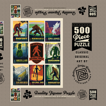 Darstellung des Puzzle Motivs Legends Of The National Parks: Multi-Image Print - Edition 3, Vintage Poster 500 Puzzle Schachtel 3D Modell