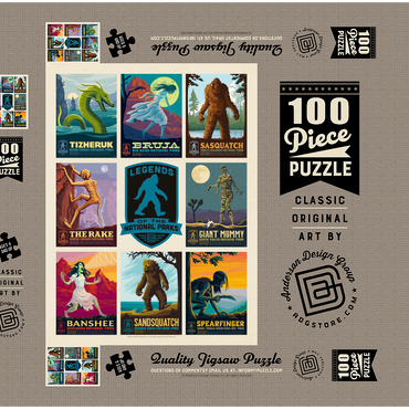 Darstellung des Puzzle Motivs Legends Of The National Parks: Multi-Image Print - Edition 4, Vintage Poster 100 Puzzle Schachtel 3D Modell